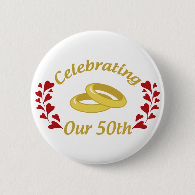 Macaron Rond 5 Cm Célébration de notre 50e (Devant)