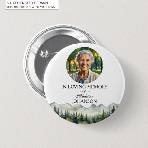 Macaron Rond 5 Cm Célébration des montagnes et des arbres Souvenir d
