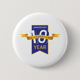 Macaron Rond 5 Cm Célébration du 10e anniversaire