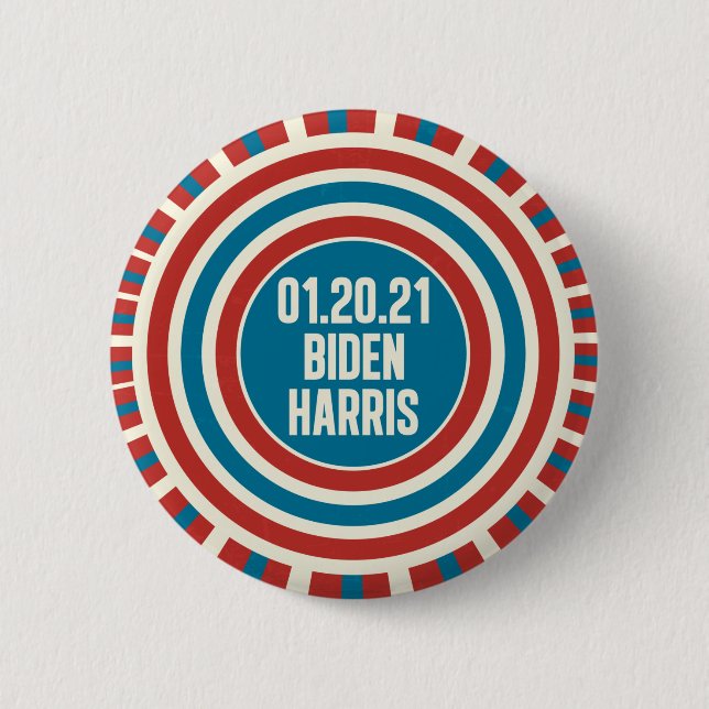 Macaron Rond 5 Cm Célébration du Jour de l'Inauguration de Biden Har (Devant)