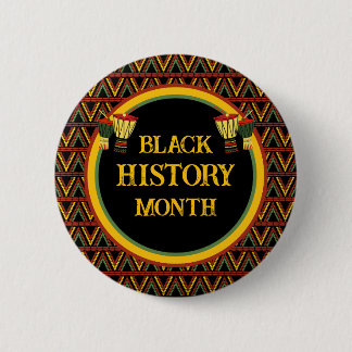 Macaron Rond 5 Cm Célébration du Mois de l'histoire des Noirs Motif
