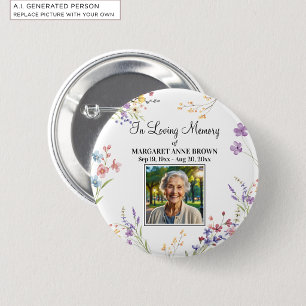 Macaron Rond 5 Cm Célébration Élégante de la Vie avec Fleurs - Souve