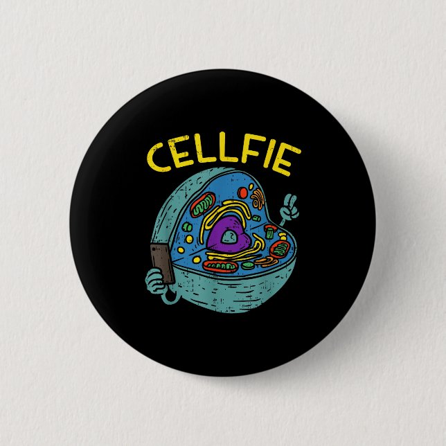 Macaron Rond 5 Cm Cell Fie Funny Science Biology Teacher  (Devant)