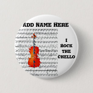 Macaron Rond 5 Cm Cello & I Rock !_