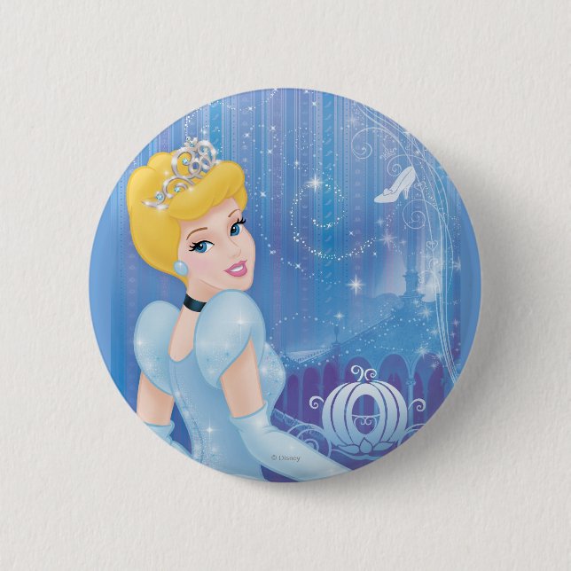 Macaron Rond 5 Cm Cendrillon princesse (Devant)