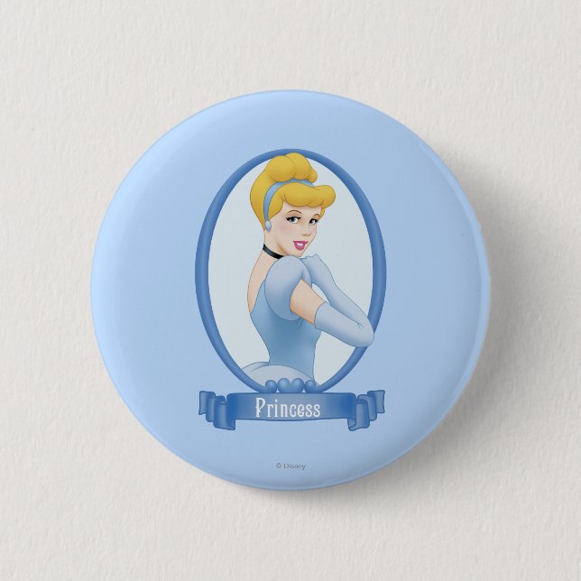 Macaron Rond 5 Cm Cendrillon princesse (Devant)
