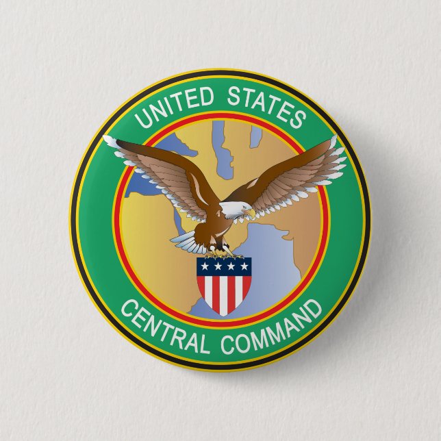 Macaron Rond 5 Cm CENTCOM du commandement central des États-Unis (Devant)