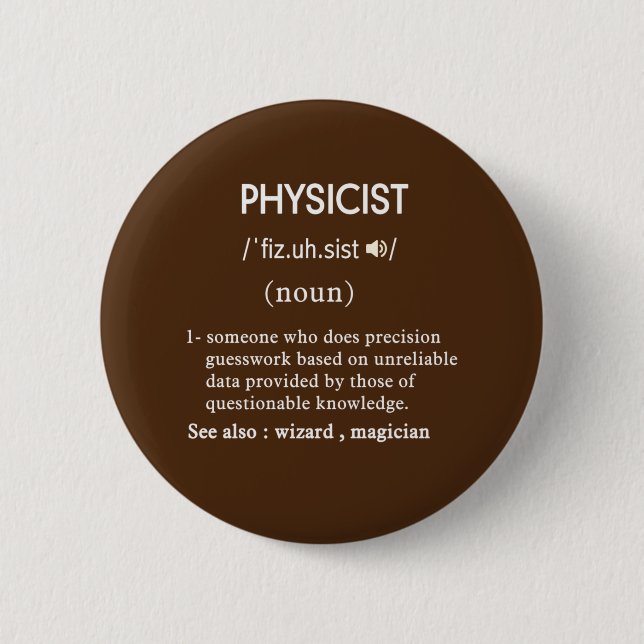 Macaron Rond 5 Cm cercle de définition de physicien drôle (Devant)