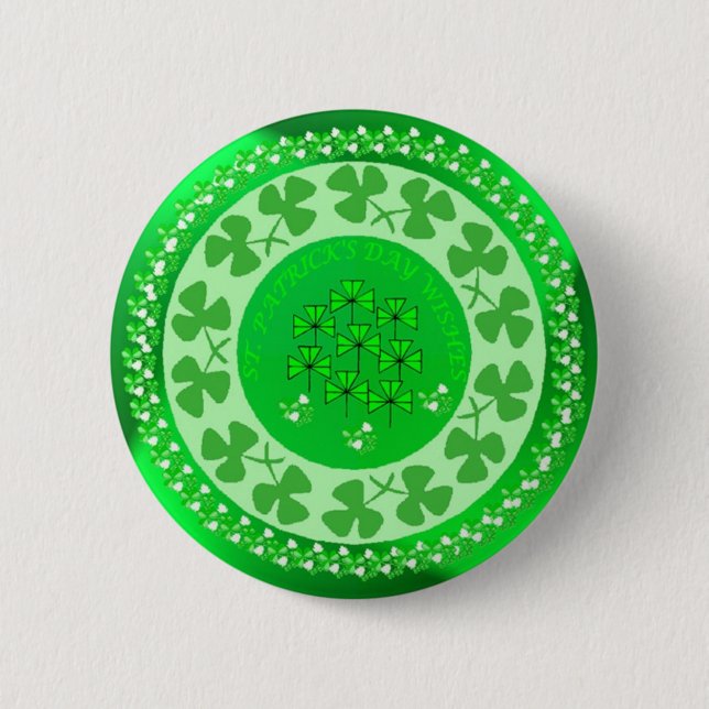 Macaron Rond 5 Cm Cercle de shamrock (Devant)