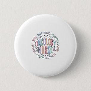 Macaron Rond 5 Cm Cercle d'infirmière en oncologie Citation Concepti