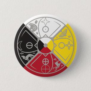 Macaron Rond 5 Cm cercle sacré de roue de médecine