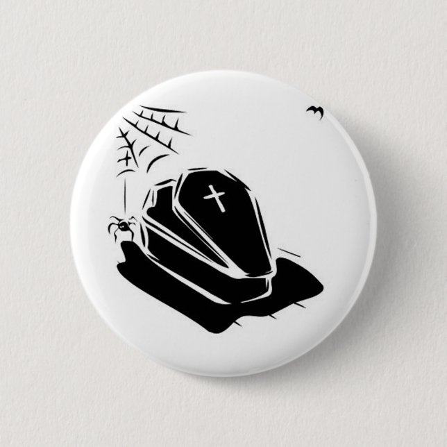 Macaron Rond 5 Cm Cercueil de vampire (Devant)