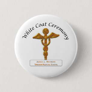 Macaron Rond 5 Cm Cérémonie de blouse blanche Médicale or, cadeaux r