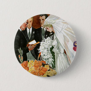 Macaron Rond 5 Cm Cérémonie de mariage vintage, Mariée Groom Nouveau