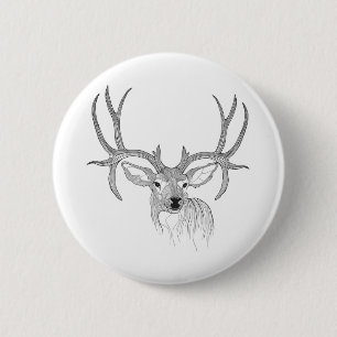 Macaron Rond 5 Cm cerf,chasse aux cerfs,cerf mulet,faon,cerf à queue