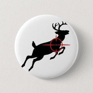 Macaron Rond 5 Cm Cerfs communs de chasse de cerfs communs avec des