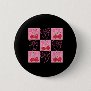 Macaron Rond 5 Cm Cerise Coquette Bow Ribbon rose Valentine