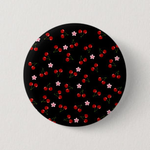 Macaron Rond 5 Cm Cerises noires