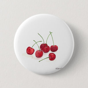 Macaron Rond 5 Cm Cerises rouges