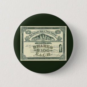 Macaron Rond 5 Cm Certificat d'actions de capital ancien Finance d'e