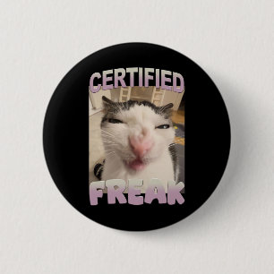 Macaron Rond 5 Cm Certifié Freak Chat Mème Funny Humour animal