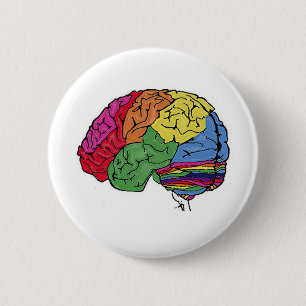 Macaron Rond 5 Cm Cerveau arc en ciel