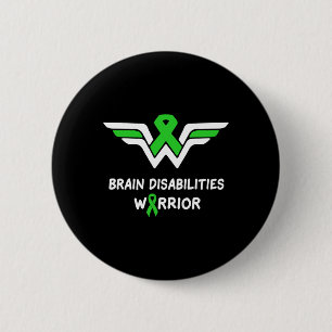 Macaron Rond 5 Cm Cerveau invalidé Guerrier de sensibilisation Ruban
