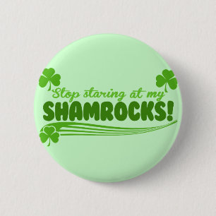 Macaron Rond 5 Cm Cessez de regarder fixement mes shamrocks !