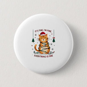 Macaron Rond 5 Cm C'est Bien Je Suis Bien Tout Va Bien Xmas Chat Chr