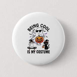 Macaron Rond 5 Cm C'est Cool C'est Costume Halloween Fantôme Citroui