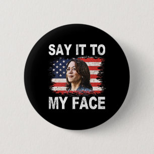 Macaron Rond 5 Cm C'Est Drôle Pour Moi, Kamala-harris S'Adresse À Tr