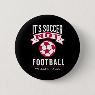 Macaron Rond 5 Cm C'est du football, pas du footll Bienvenue sur Usa