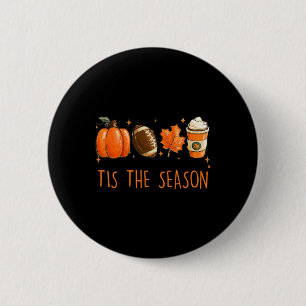 Macaron Rond 5 Cm C'est la saison automne football américain citroui