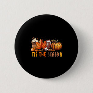 Macaron Rond 5 Cm C'Est La Saison Automne Football Citrouille Café D