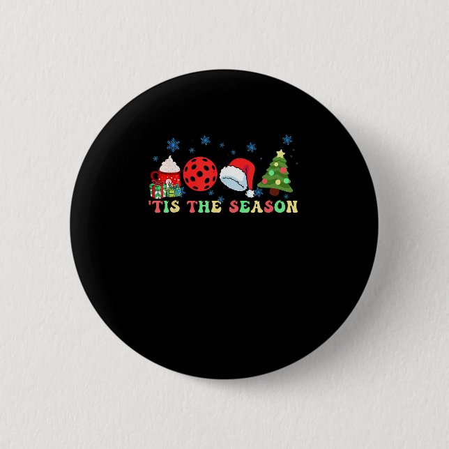 Macaron Rond 5 Cm C'est La Saison Pour Pickleball Iii Esthétique Mod (Devant)