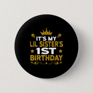 Macaron Rond 5 Cm C'est le 1er anniversaire de ma petite soeur Joyeu