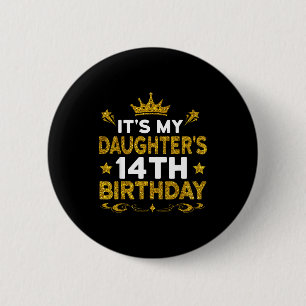 Macaron Rond 5 Cm C'est les 14 ans de ma fille Joyeux Anniversaire 1