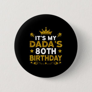 Macaron Rond 5 Cm C'est les 80 ans de mon papa Joyeux Anniversaire 8