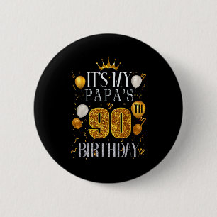 Macaron Rond 5 Cm C'est les 90 ans de mon papa Joyeux Anniversaire 9