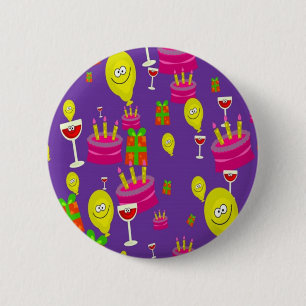 Macaron Rond 5 Cm C'est l'heure de la fête