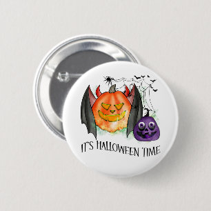 Macaron Rond 5 Cm C'est l'heure d'Halloween