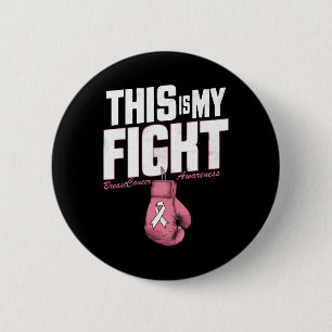 Macaron Rond 5 Cm C'Est Ma Lutte Contre Le Cancer Du Sein Boxe Gl