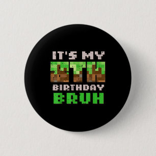Macaron Rond 5 Cm C'est mon 8ème anniversaire Bruh Xel Gamer 8 Ans J