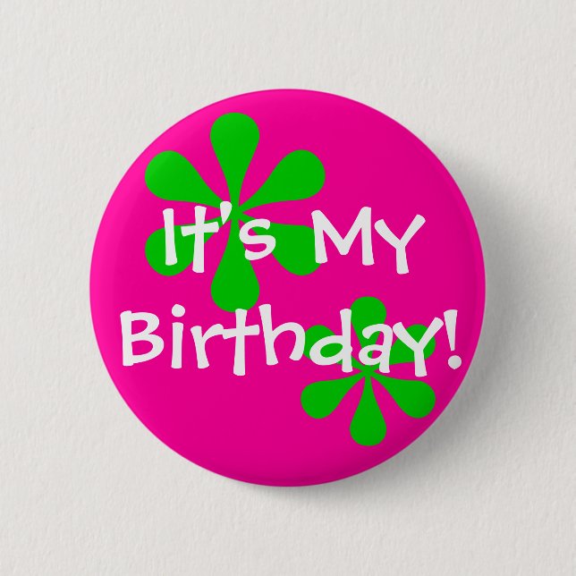 Macaron Rond 5 Cm C'est mon anniversaire ! (Devant)