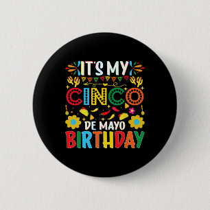 Macaron Rond 5 Cm C'est mon anniversaire Cinco De Mayo Joyeux Cinco