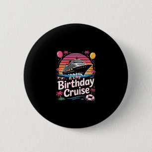 Macaron Rond 5 Cm C'est mon anniversaire Croisière Mignonne Rose Voy