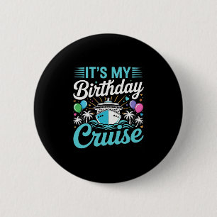 Macaron Rond 5 Cm C'est mon anniversaire de croisière - Anniversaire