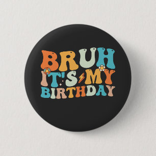 Macaron Rond 5 Cm C'est mon anniversaire, groovy rétro