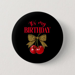 Macaron Rond 5 Cm C'est mon anniversaire Mignon Cerisier Léopard Coq