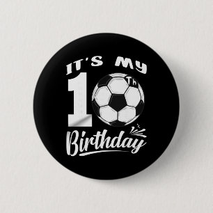 Macaron Rond 5 Cm C'est mon anniversaire pour mes 10 ans Joueur de f